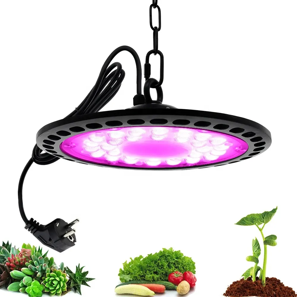 100W Full Spectrum UFO LED coltivano piantine di ortaggi impermeabili piante che crescono lampada a led pianta pendente con spina EU