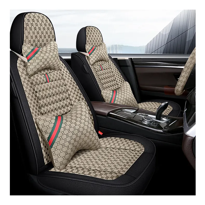 Innen zubehör Custom Flax Universal Mit Autos itz kissen 13 Stück Komplett set Luxus Atmungsaktive Autos itz bezüge