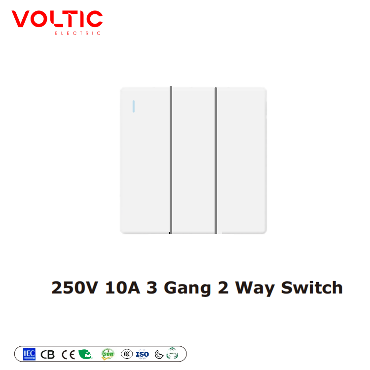 3 gang 2 way plate switch