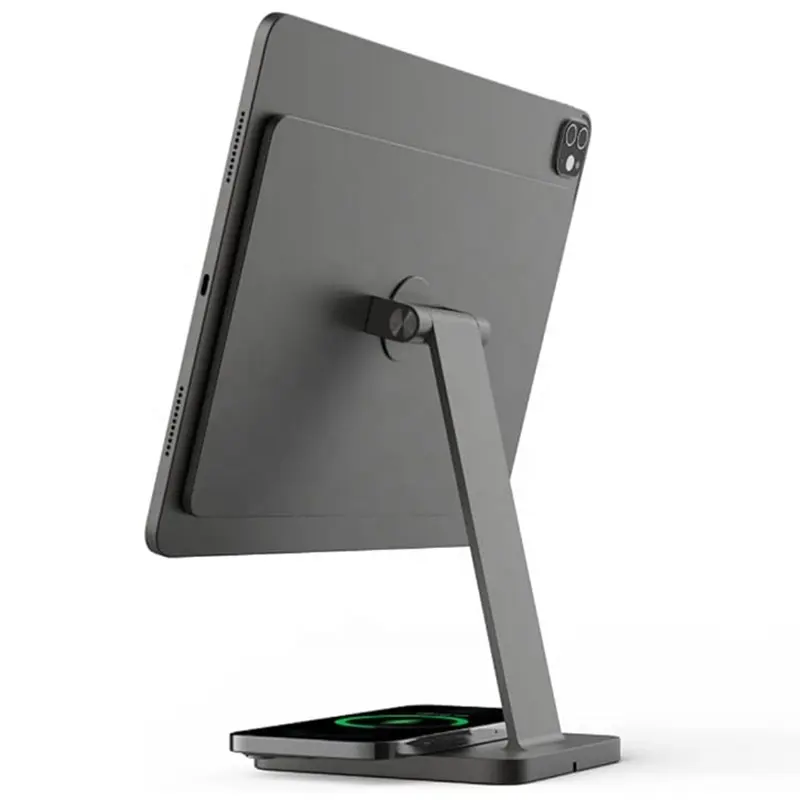 Aluminum Alloy Tablet Stand Rotatable Adjustable Magnetic charging docking Stand For Ipad