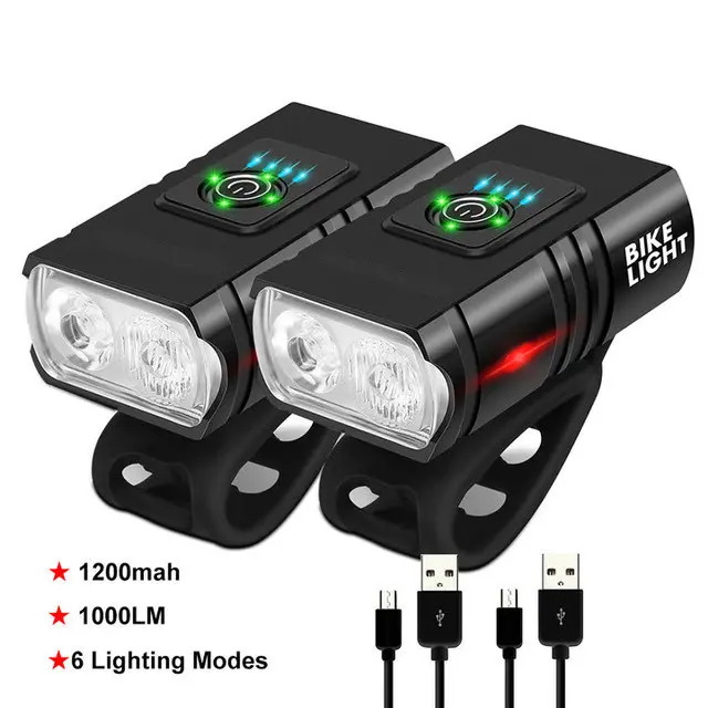 Led Fiets Front Light Power Display Mtb Mountain Waterdichte Usb Cycling Led Fiets Licht Lamp Voor Fietsen