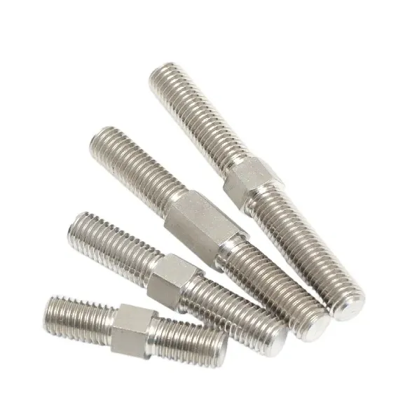 Hot sales 304 316 201 stainless steel double head bolts, iron galvanized full tooth bolts