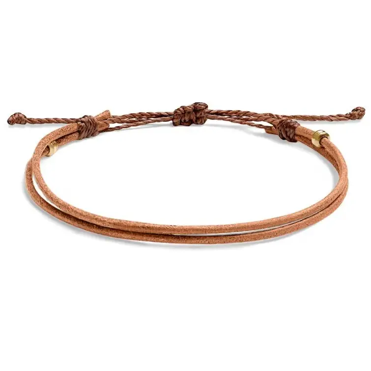 Braccialetto con cordino in pelle regolabile più venduto o cavigliera Unisex Surfer Boho Wrap coppia bracciale Beach Ocean Jewelry