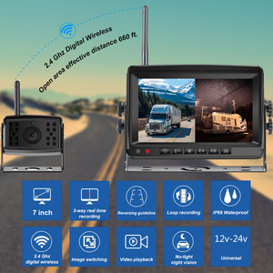 2ch AHD <strong>Wireless</strong> Truck DVR Car Monitor Car Display Screen 7&quot; IR Night Vision <strong>Reverse</strong> Backup Recorder Wifi Camera for Bus RV - Product Image 4