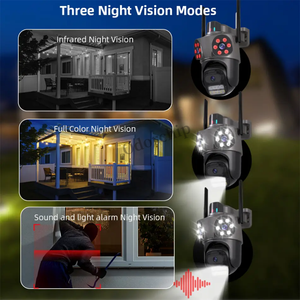 スマートAPP 3スクリーンビデオ8MP ICsee Wifiカメラセキュリティシステム屋内屋外デュアルレンズPTZ IP Camara APP - Product Image 5