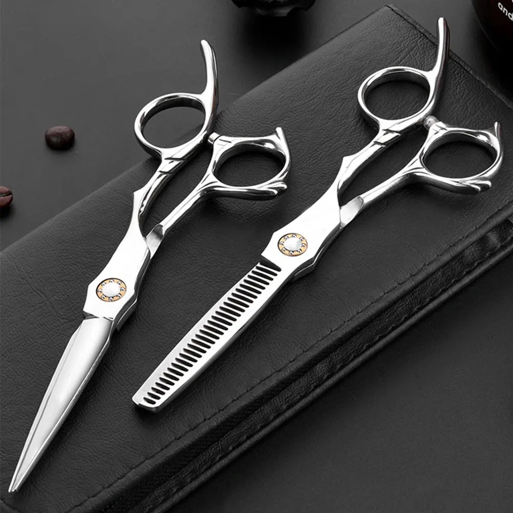 Профессиональные высококачественные ножницы JINYINGDE из нержавеющей стали для филировки, 6 дюймов, парикмахерские ножницы для стрижки волос
