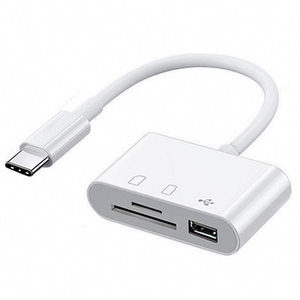 3 In 1 çoklu Port Hub dönüştürücü tip-c/yıldırım için USB A OTG adaptörü TF SD bellek kart okuyucu Iphone Android ve dizüstü - Product Image 1