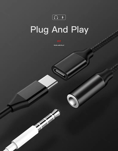 2 in 1 tip-c C tipi C 3.5mm kulaklık Aux Jack ses adaptörü USB C Splitter şarj kablosu - Product Image 2