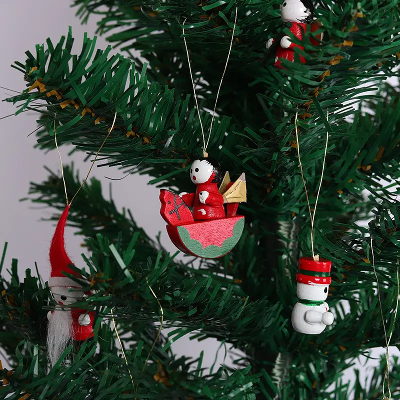 Ornamen gantung pohon Natal, dekorasi kayu baru Festival rumah pertanian untuk dekorasi pohon Natal