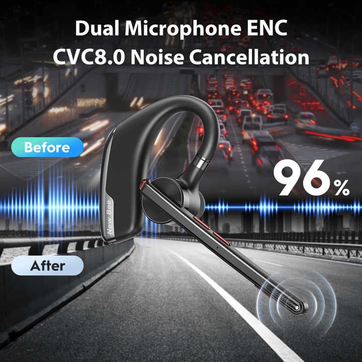 Casca Bluetooth New Bee M51 Ear Hook Wireless Headphone Headset Bluetooth Business Handsfree Bluetooth Earphone for Calling