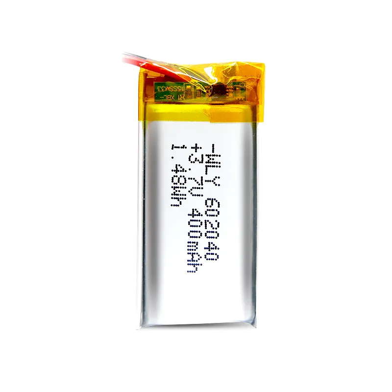 Produk Penjualan Laris Bersertifikasi WLY Li Sel Baterai Polimer 602040 Baterai Lithium Ion 400MAh Dapat Diisi Ulang dengan PCB