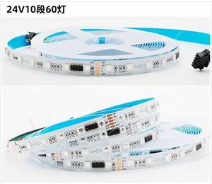 5 м DC12V/24 В стандарт DMX512(UCS512C4 IC) 5050 RGB светодиодные пиксельные полосы света 60 светодиодов/м белый PCB цифровой Smart IP30/IP65/IP67/IP68 - Product Image 2
