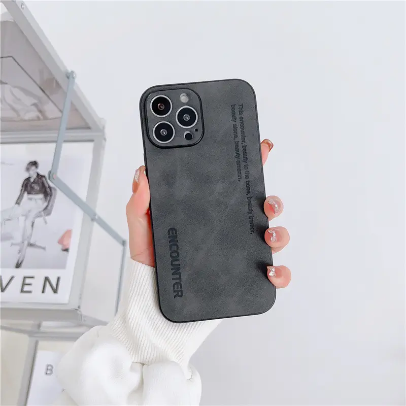 Étui en cuir véritable de luxe pour iPhone 15 Étuis en cuir ciré pour iPhone 11 \ 12 \ 13 \ 14 \ 15