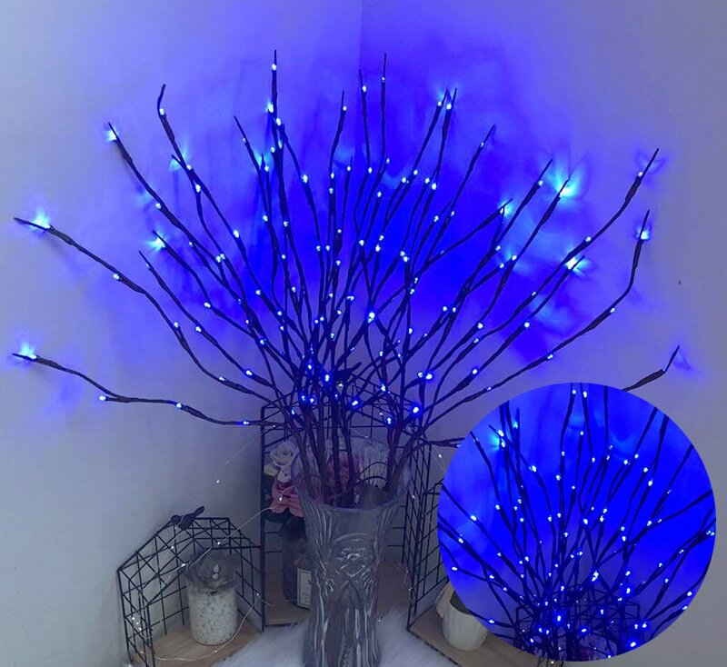 (สีน้ำเงิน) โคมไฟ 20 ดวง - ใช้พลังงานจากแบตเตอรี่ (โคมไฟกิ่งไม้)
