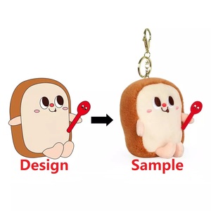 Custom peluches בובת קריקטורה חמוד kawaii מזון צורת plushie custom keychain בפלאש