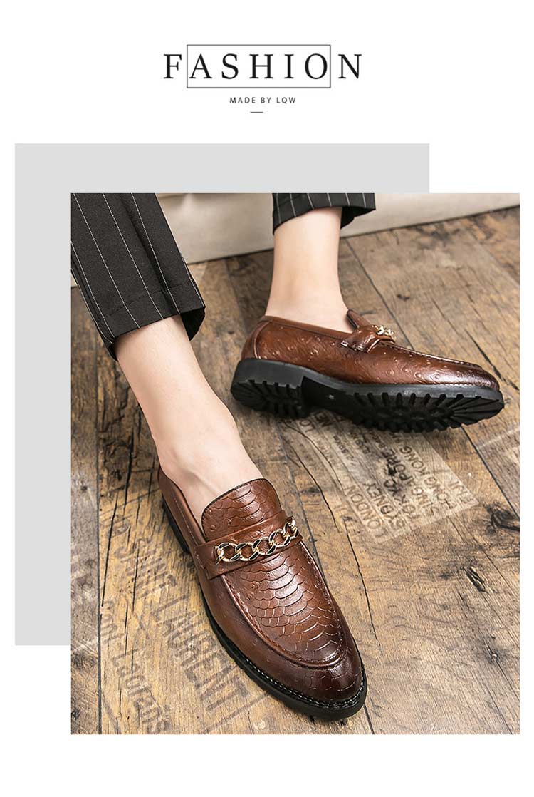 Genuine Moccasins Leather Stylish Casual Dress Formal Loafers Men Brown S219-3509 (STOCK ITEM) 13 PRISTINE
