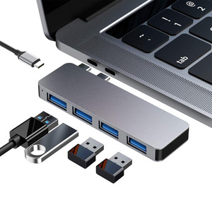 Çift USB C yerleştirme istasyonu 4 port USB3.0 Thunderbolt 3 tip C MacBook için Hub Pro hava - Product Image 1