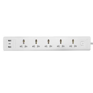 Regleta de alimentación de oficina en casa estándar multinacional 5 interruptores de salidas de control individuales 2 USB 1 enchufe de extensión tipo C - Product Image 3