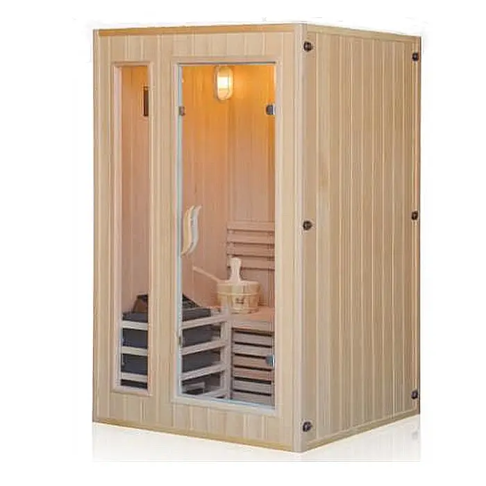 Sauna de vapor tradicional para interiores, sauna canadiense con estufa de sauna