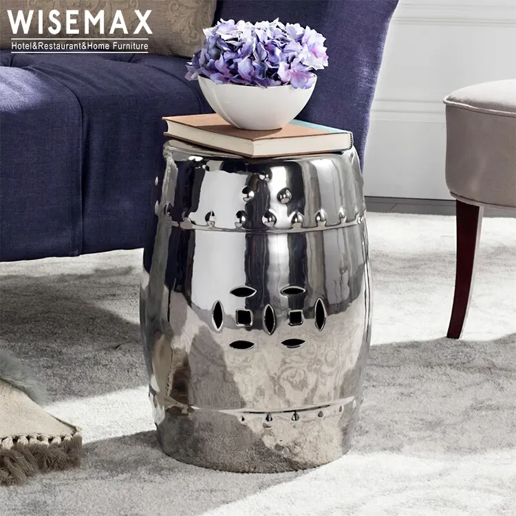 WISEMAX-taburete de estilo chino para sala de estar, mesa lateral redonda, de cerámica, moderno, de piedra para exteriores, para jardín