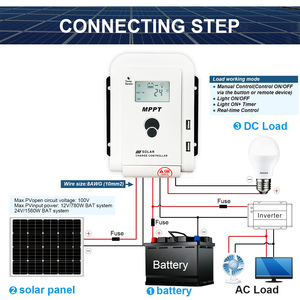 12v/24vInverter Mppt sistema solare 10A 20A 30A 40A 50A 60A MPPT regolatore di carica solare