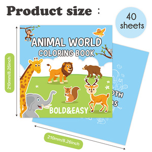 Cartoon Animal <strong>World</strong> 40-Page Softcover Coloring <strong>Book</strong> for Kids Custom Drawing with Paper Printing Service - Product Image 2