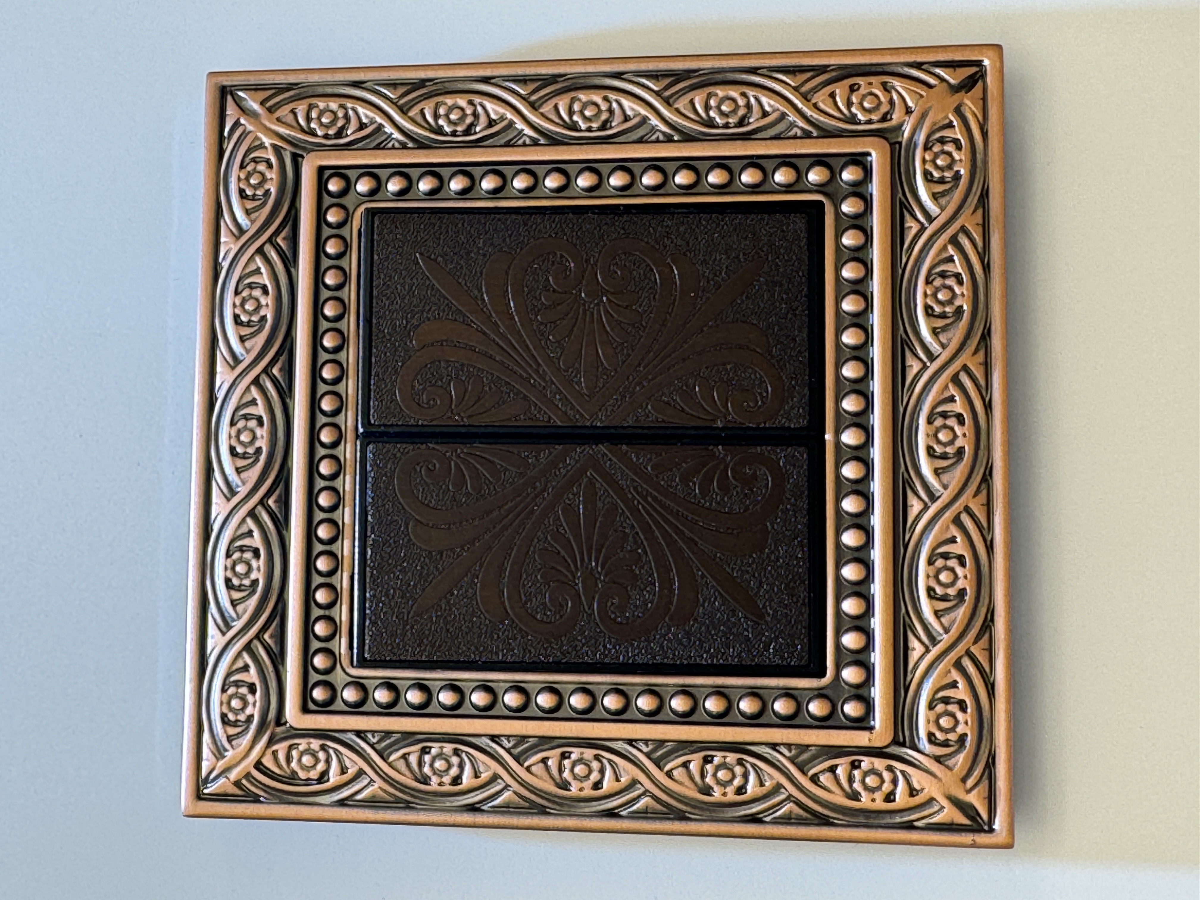 2 gang 2 way switch red color copper panel