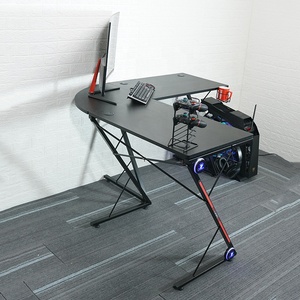 Mesa de juegos para ordenador en forma de L, soporte de Monitor grande de esquina redonda, escritorio de Pie ajustable para Pc - Product Image 5