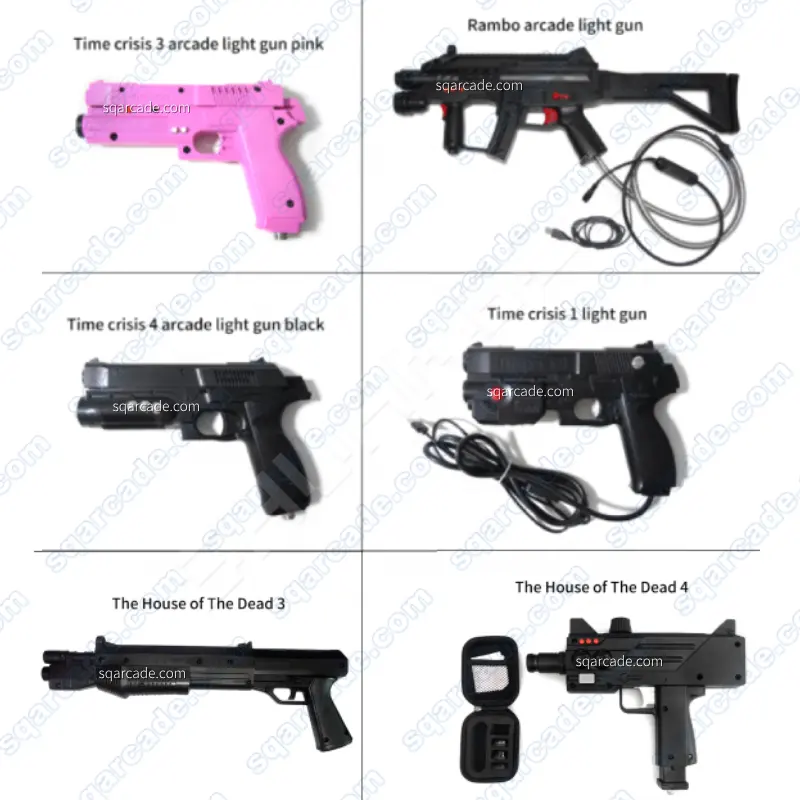 Pistola da gioco Arcade modificata per pistole luminose USB con 4 sensori LED per giochi di tiro su PC con Shock e rinculo