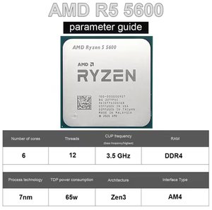 AMD R5 5600G 6 Cores 12 Threads 4,4 GHz Procesador de computadora de escritorio con AM4 Socket CPU - Product Image 4