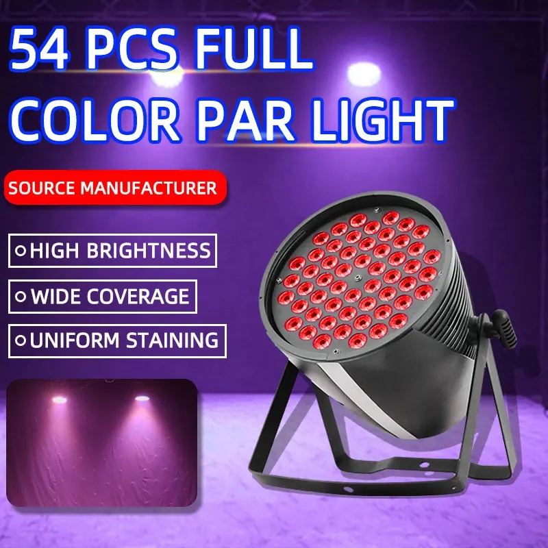 HongHe NEW LED 54*3 W RGB 3 in1 DMX 512 Par Can DJ Lichter für Disco Party Club Bar DJ Show Bühnenbeleuchtungsausrüstung