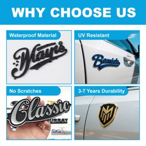 Calcomanía trasera lateral para guardabarros de carrocería de coche personalizada, pegatinas 3D para coche, logotipo de letras cromadas, insignias de coche electrochapadas, emblema para coche - Product Image 3