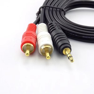长<span class=keywords><strong>1.5</strong></span>/3/5/10M <span class=keywords><strong>3.5</strong></span>毫米公插孔至AV 2 RCA公连接器电缆手机音频线路电视音响扬声器J17