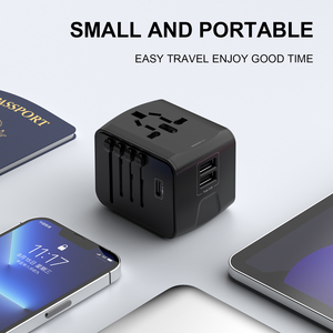 All One 2.4A World Power Type C USB <strong>Port</strong> Universal 2-USB Conversion Travel Charger with 5V/2A <strong>Input</strong> - Product Image 6