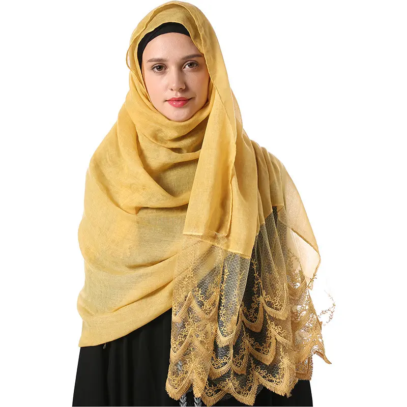 Frauen Chiffon einfarbige muslimische Kopftuch Schals und Wraps Pashmina Bandana einfach bereit, Hijab Stores zu tragen