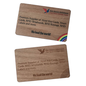Carte di controllo accessi quadrate in legno con stampa QR Laser personalizzato biglietto da visita NFC