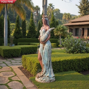 Youfine Ngân Hàng Xây Dựng Kiến Trúc Trang Trí Lối Vào Trang Trí Nội Thất Cuộc Sống Kích Thước La Mã Đúc Đồng Nữ Thần Fortuna Điêu Khắc Với Cornucopia - Product Image 6