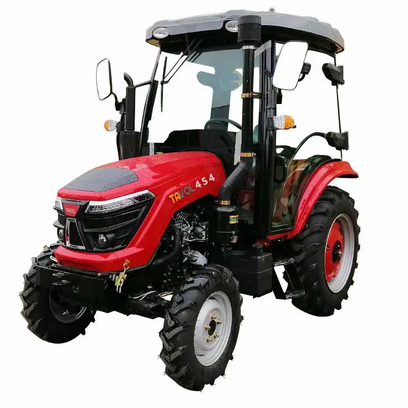 Tracteur à 4 vérins, 45cp, 45hp et 4wd, couleur rouge, cabine, petit tracteur pour twotws, promotion en chine