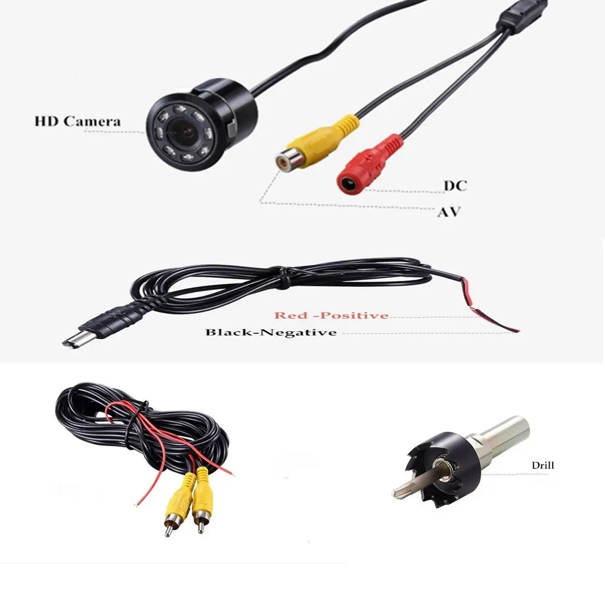 18.5MMスーパーナイトビジョンHDカーカメラ自動車用パーキングセンサーカーリバースカメラDC12v防水リバースパーキングカメラ