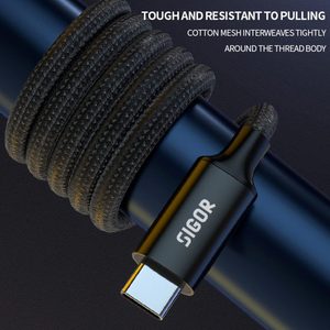 5A高速充電データケーブルナイロンブレイド2 in 1対応USB-Cチップiphone充電器ケーブル - Product Image 4