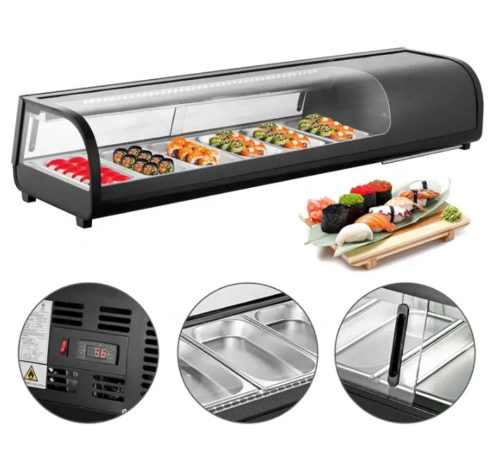 Comercial Sushi Display Case chiller Refrigerador Freezer Frigorífico restaurante sushi exibição vitrine