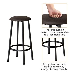 <strong>Rectangular</strong> Bar <strong>Table</strong> with 2 Bar Stools Modern <strong>Counter</strong> <strong>Height</strong> <strong>Table</strong> with Storage, Kitchen Island with Seating - Product Image 4