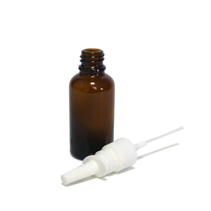 5ml 10 ml 15ml 20ml 30ml Botella de vidrio ámbar marrón negro Botella de aceite esencial vacía 10 ml con bomba de pulverización de niebla fina nasal blanca - Product Image 5