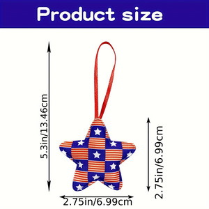 จี้คอตตอนรูปดาวสำหรับตกแต่งวันอิสระ12แพ็กสำหรับตกเเต่ง4th july - Product Image 6