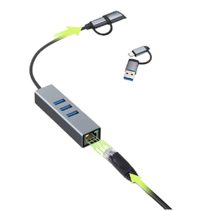 3-Port 1000Mbps <strong>Type</strong> C USB 3.0 to Rj45 Gigabit Ethernet Adapter External Wired HUB for Tablet PC Laptop <strong>Computer</strong> Accessories - Product Image 2