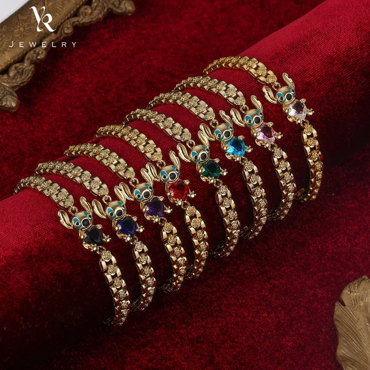 FB0300 Das neue Kristall 18 Karat Gold Armband Viel Glück Mädchen präsentieren Frauen Armbänder
