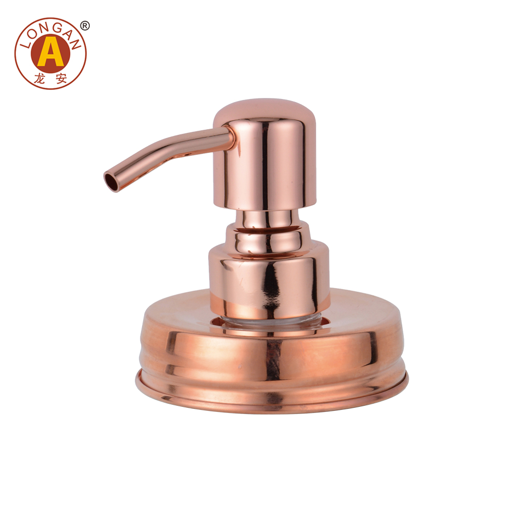Pompe et couvercle de lotion en or rose