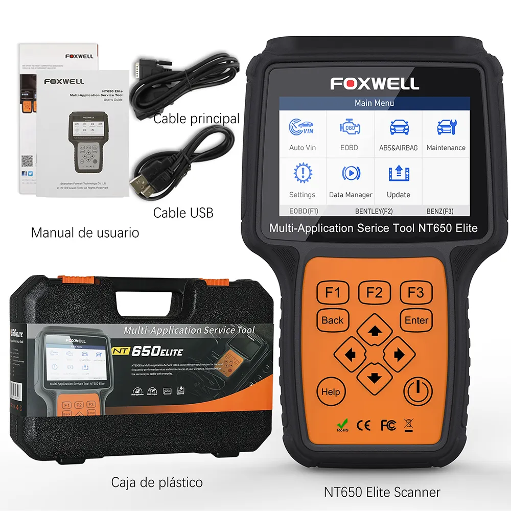 Scanner diagnostico di vendita caldo Foxwell NT650 Elite con 26 funzioni speciali e Scanner diagnostico OBD sistema completo ABS/airbag