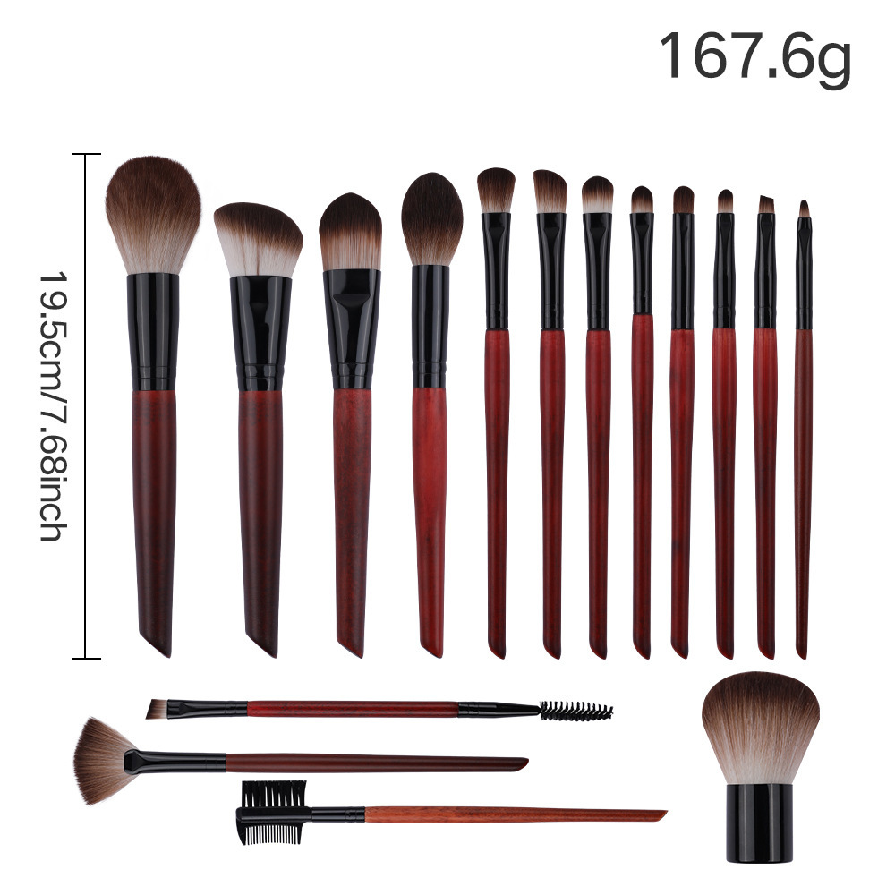 16 red sandalwood makeup brushes-set offers better value