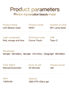 เครื่องบำบัดด้วยแสง LED แบบพกพามี7สีเครื่องฟื้นฟูผิวหน้าด้วยแสงสีแดงฟ้าเขียว - Product Image 4
